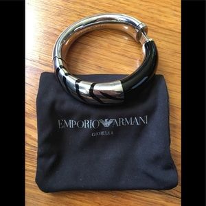 Emporio Armani 925 Silver/black bangle